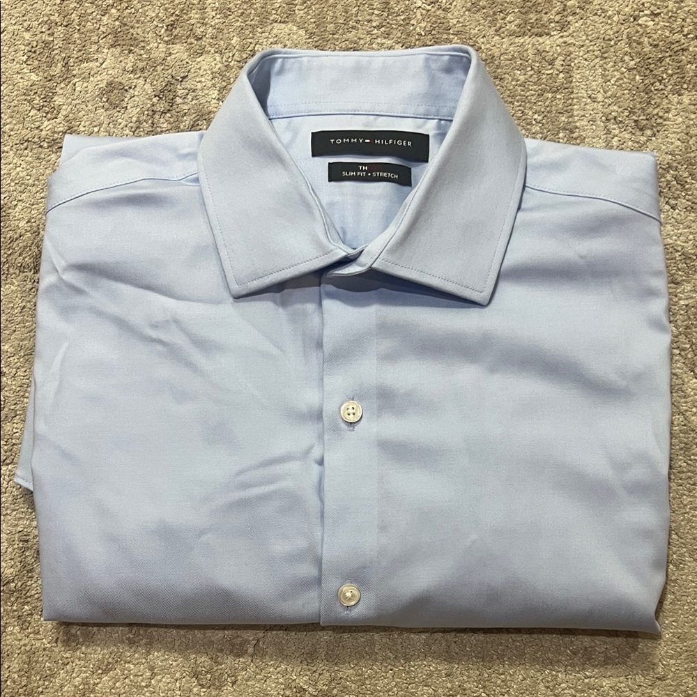 Tommy Hilfiger Pale Blue Men's Dress Shirt - Slim Fit